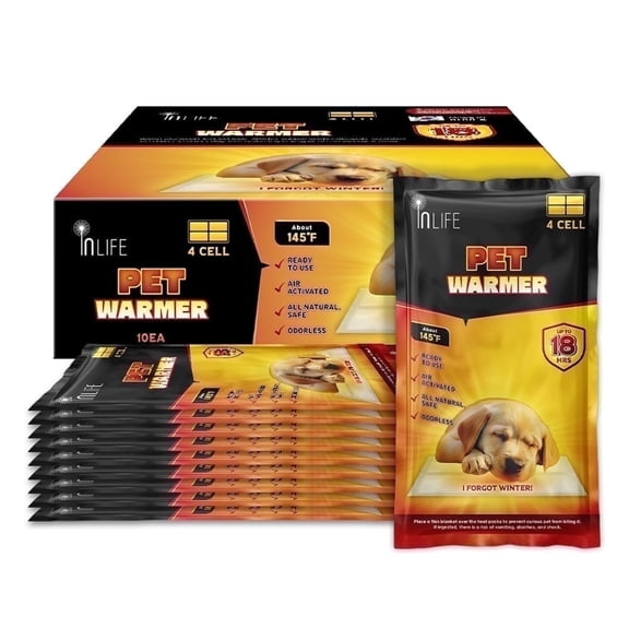 Inlife Super Warmer for Cat and Dog, Lasting Long for 18 Hours, Air-Activated, 10 Packs