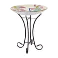 thumbnail image 1 of Mainstays Pink Dragonfly Glass Birdbath, 1 of 3