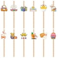 thumbnail image 2 of CRCMURE Straw New Easter Decoration 24pcs Insert Flag European And American Easter Insert Decoration, 2 of 8