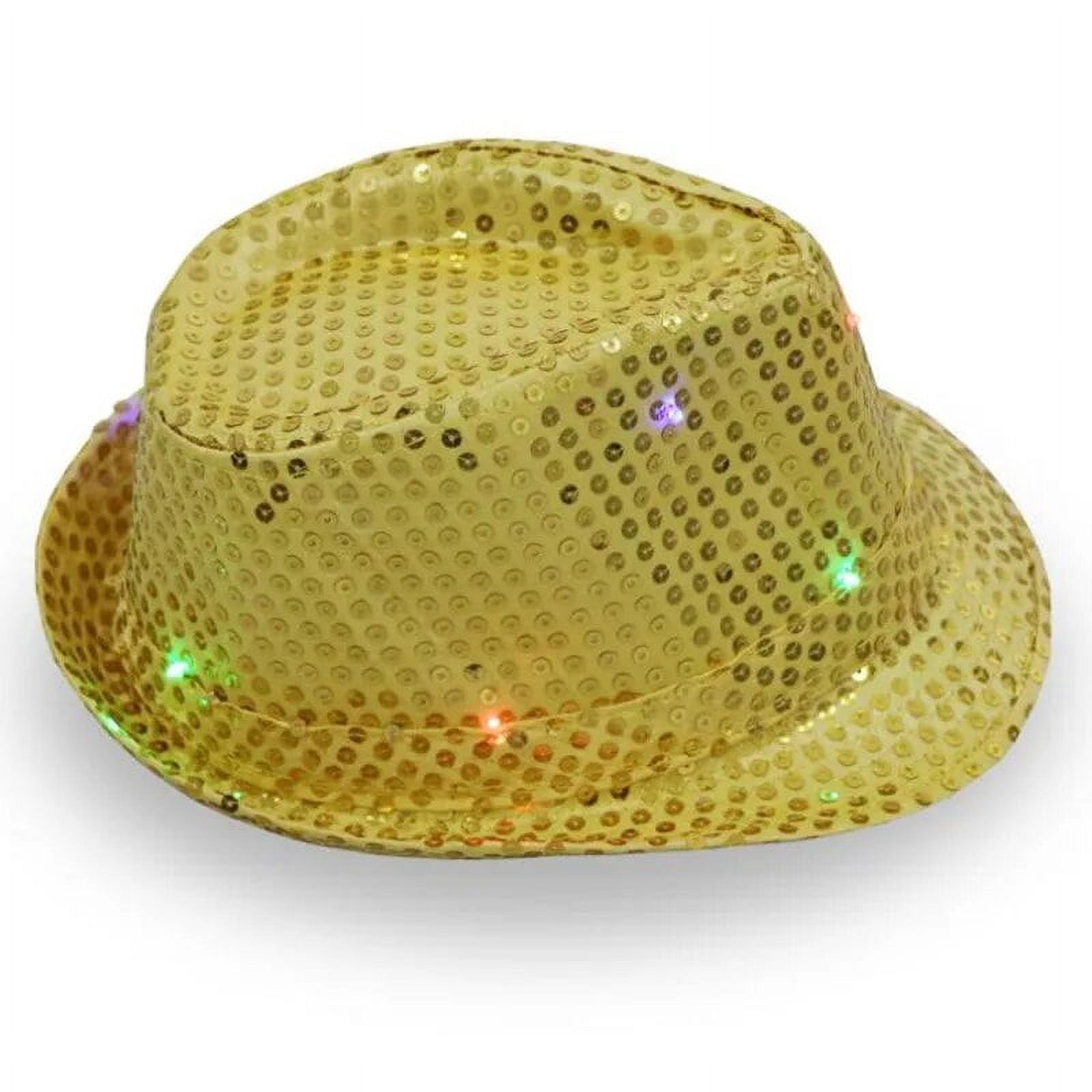 Sombrero De Vaquero Con Luces LED Intermitentes Y Lentejuelas - Rosa, Talla Única, Para Fiestas, Halloween, Rodeo