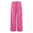 thumbnail image 4 of qucoqpe Women's Fuzzy Plushy Pajama Pants Drawstring Elastic Waist Soft Fleece Wide Leg Trousers Comfy Teddy Pjs Bottoms Lounge Pants, 4 of 6