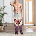 thumbnail image 2 of Fuzoiu Butterfly Over Lavender Print Men's Pajama Pants,Lounge Pants for Men,Lounge PJ Bottoms,Sleepwear Pants with Drawstring Pockets -Small, 2 of 6