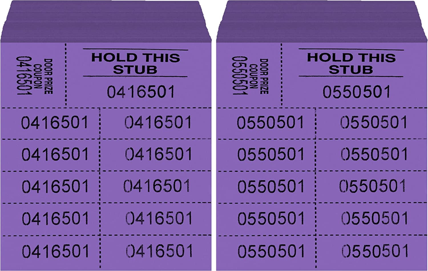 Auction Tickets - 1000 Sheets - 10 Numbers per Sheet (Purple)