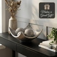 thumbnail image 5 of Seraphic 5pc Bowl Table Centerpieces for Dining Room, Large Decorative Bowls for Coffee Table Decor, Kitchen, Orbs/Balls Included, Silver, 5 of 11