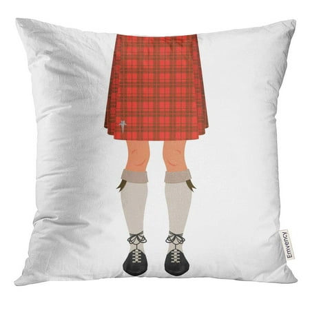 STOAG Man Male Legs in Kilt White Scottish National Costume Scotland Skirt Throw Pillowcase Cushion Case Cover 16x16 inch