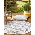 thumbnail image 3 of Rugs.com Outdoor Lattice Collection Rug – 4 Ft Round Ivory Flatweave Rug Perfect For Kitchens, Dining Rooms, 3 of 8