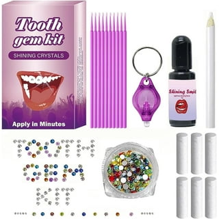 Jplzi Tooth Gemstone Set Gemstone Set with Hardening Light DIY Tooth Gemstone Kit with Glue for Teeth Tooth Gem Kit with Glue Teeth Gems Kit for