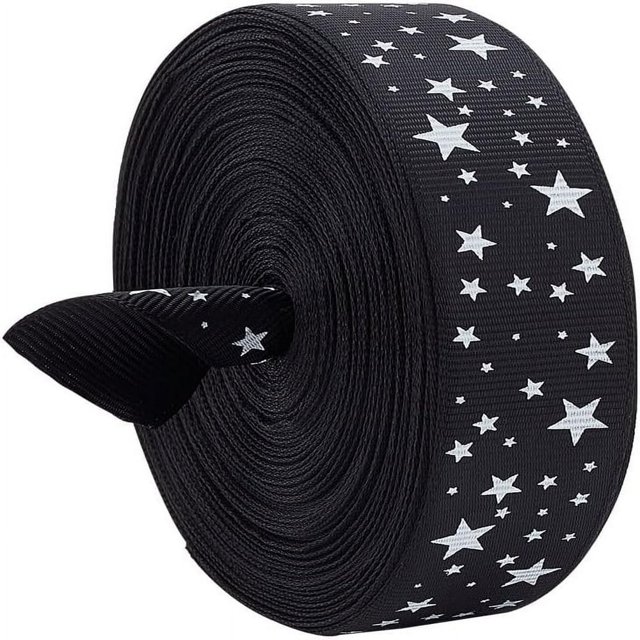 HAOAN 20Yards Blue Sky White Clouds Ribbon 1 Inch Wide Sky Clouds Polyester Ribbon 0.3mm Thick White and Blue Decorative Ribbon