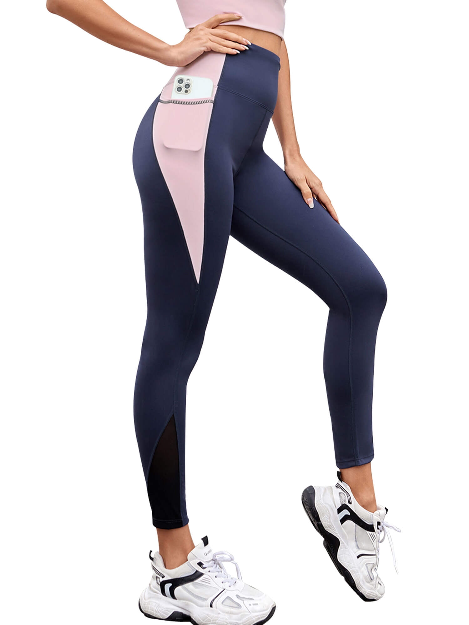 As Rose Rich Women Workout Leggings 2 Side Pockets 7/8 Length Yoga Pants  Swim Tights, M - Walmart.com