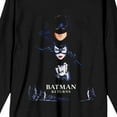 thumbnail image 2 of Batman Returns Batman Catwoman And Penguin Crew Neck Long Sleeve Women's Black Tee-XL, 2 of 3