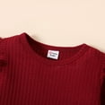 thumbnail image 2 of PatPat Toddler Girl Ruffled Textured Long-sleeve Top and Solid Color Pants Set,2-piece,Sizes 18M-6Y, 2 of 7