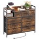 thumbnail image 1 of ChaoLink Soporte para TV con estación de carga, cómoda para dormitorio y sala de estar con 9 cajones, estilo vintage, 1 of 7