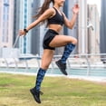 thumbnail image 6 of Rateoe Blue Lightning Compression Socks for Women and Men 20-30mmHg-Circulation Support Socks Knee High Nurse Pregnant Running Medical and Travel Athletic, 6 of 7