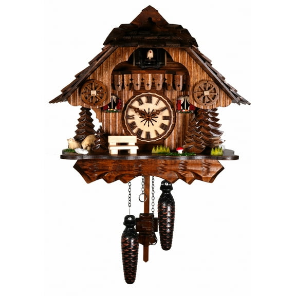 Quartz Cuckoo Clock Black forest house with music