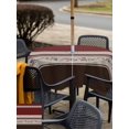thumbnail image 5 of Outdoor Tablecloth with Umbrella Hole for Patio/Picnic/Party/Camping, Red Floral Waterproof Table Cloth Square Cover Washable, Modern Farmhouse Leaves Brown Striped (60"x 60"), 5 of 8