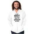 thumbnail image 5 of Funny Not Bossy Just Smart Joke Unisex Fleece Graphic Zip Up Hoodie Brisco Brands 5X, 5 of 6