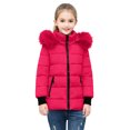 thumbnail image 2 of OGLCCG Girls Winter Puffer Coats with Faux Fur Hood Full Zip Thermal Warm Padded Jackets with Pockets Thick Hooded Down Outwear 5-14 Years, 2 of 4