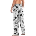 thumbnail image 5 of Men's Pajama Pants with Pockets Sleepwear Lounge Pants Stretch Casual Black White Dog, 5 of 6