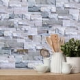 thumbnail image 2 of Azulejos de pared Peel and Stick, pegatinas de azulejos para cocina y baño, pegatinas de ladrillo de piedra gris claro, 27 piezas/juego (10 x 20 cm) TUNC Sencillez, 2 of 5