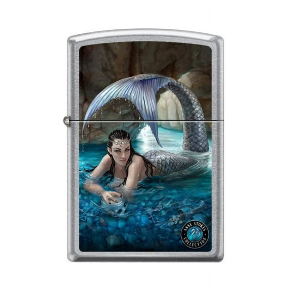 Zippo Lighter -Personalized Customize Message Engrave on Backside for Anne Stokes Mermaid Fantasy Treasure Jewels Skulls Headdress Street Chrome #Z5360