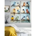 thumbnail image 2 of Colorful Birds Oil Painting Sheer Curtains for Living Room Bedroom Retro Spring Birds Animals Sheer Curtains 72 Inch Long 2 Panels Set Light Filtering Curtain Window Treatments Drapes for Dining Room, 2 of 6