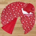 thumbnail image 4 of 48 Inch Red Christmas Tree Skirt Snowflakes Tree Skirt Double Layers Thick Xmas Tree Mat Holiday Party Decorations, 4 of 5