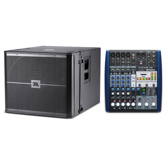 JBL VRX918SP Powered Active 18" 1500 Watt Subwoofer Sub w/DSP Presonus Mixer