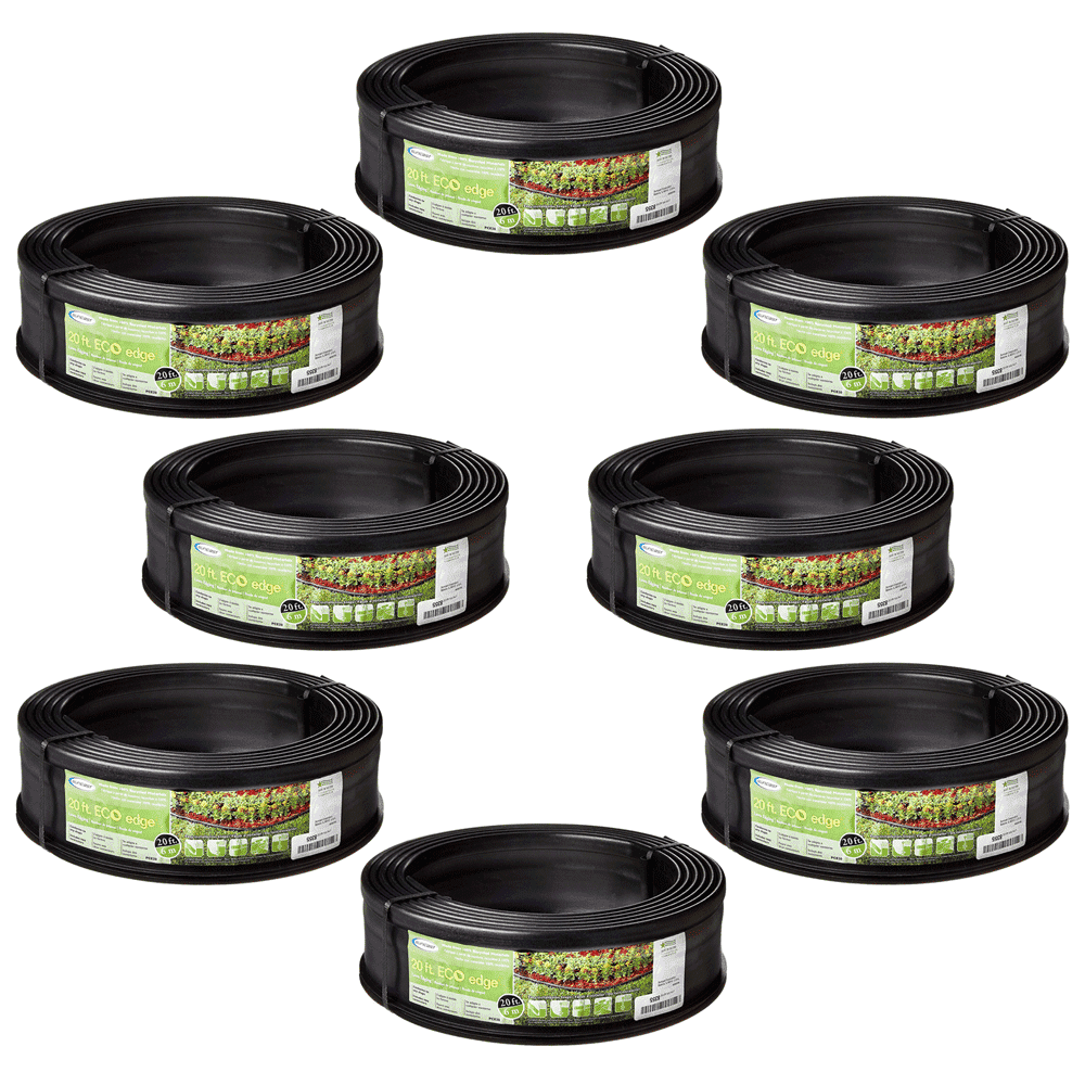 Suncast 5 Eco Edge 20 Foot Plastic Edging Roll with 2 Connectors, 5