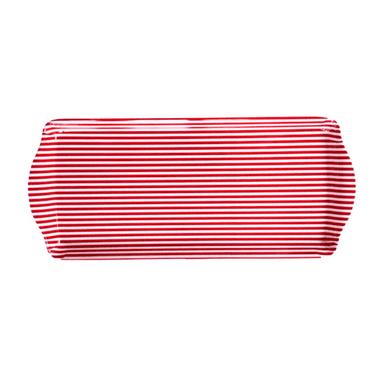 Red Stripe Melamine Party Tray  Patriotic 4th of July Serving Platter for Appetizers & Desserts