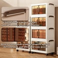 thumbnail image 6 of 5-Tier Stackable Storage Cabinet with Doors and Wheels, Storage Bins with Lids, Collapsible Plastic Storage Cabinet Foldable Closet Organizer, 6 of 8