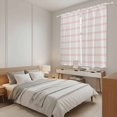 thumbnail image 4 of Pink Striped Kitchen Curtains, Rustic Pink Stripe Modern Art Beige Light Filtering Window Curtain Panels, 2Pcs Rod Pocket Window Treatments Set for Living Room Bathroom Bedroom 42x63 Inches, 4 of 9
