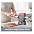 thumbnail image 4 of OziBoy Fresh Meat Slicer with Adjustable Thickness -2mm & 4mm Manual Meat Cutter Kitchen Tool for Meal Prep-17 Blades for even slicing & dicing - Includes Cleaver set stainless steel-Black, 4 of 7