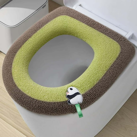 Fridja Sales Household Universal Toilet Seat Thickened with Handle Winter Toilet Ring Washable Sets Wear Knitted Toilet Seat