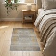 thumbnail image 3 of ODIKA Neutral Para Vintage Abstract Distressed Motif Tones Dining Under Stain Resistant Thin Throw for Entryway, Kitchen, Laundry Room, 3 of 7