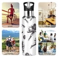 thumbnail image 7 of Yayeee 20oz Insulated Water Bottle Double Wall Stainless Steel with Flip Straw Lid, Football Player Pattern, 7 of 7