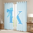 thumbnail image 2 of Manfei Kids Personalized Gifts Black Out Curtains,Blue Latter K Curtains Pack of 2 (42x63 Each),Lovely Bow Tie Bedroom Curtains For Girls Teens,Lightweight Room Decoration, 2 of 6