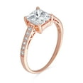 thumbnail image 2 of Bling Jewelry Womens 2.5CT CZ Square Solitaire Engagement Ring Pave Stone Band, 2 of 6