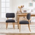 thumbnail image 4 of Jiayuan Song Mid-Century Fabric Solid Print Dining Side Chairs, Gray (Set of 2), 4 of 10