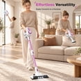 thumbnail image 5 of MOOSOO Stick Vacuum Cleaner, 6-in-1 Lightweight Cordless Vacuum for Hard Floor Carpet Pet Hair, L12 Pink, 5 of 9