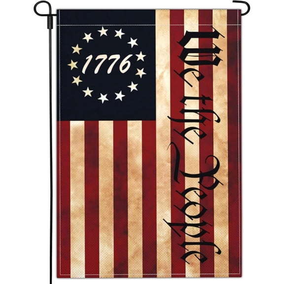 We The People Garden Flag 1776 American Garden flags for Outside 12x18 Double Sided 4th of July Garden Flag Outdoor House Yard Decorations