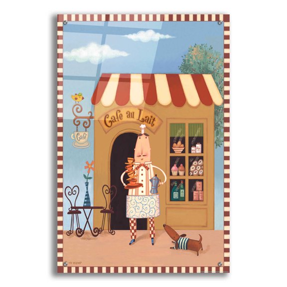 Epic Art 'Chef 6 Cafe Au Lait' by Viv Eisner, Acrylic Glass Wall Art, 24"x36"