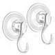 thumbnail image 1 of Paquete de 2 ganchos de ducha reutilizables, impermeables y transparentes, colgador de toallas, gancho de baño y cocina para bolsas de corona de lufa, albornoces, 1 of 5