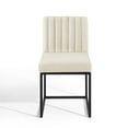 thumbnail image 6 of Tufted Side Dining Chair, Fabric, Metal Steel, Black Beige, Modern Contemporary Urban Design, Kitchen Room Cafe Bistro Restaurant Hospitality, 6 of 7