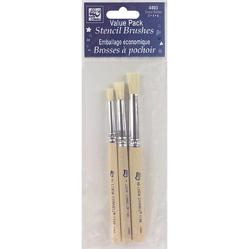 LoewCornell Bristle Stencil Brush Set, Size 2, 4 and 6
