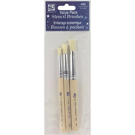 Loew-Cornell Bristle Stencil Brush Set, Size 2, 4 and 6