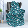 thumbnail image 4 of Floral Soft Flannel Fleece Throw Blanket, Vibrant Selective Color Palette Floral Pattern Butterflies Petals, Cozy Plush for Indoor and Outdoor Use, 50" x 60", Multicolor, by Ambesonne, 4 of 5