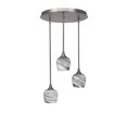thumbnail image 1 of Empire 3 Light Cluster Pendalier In Brushed Nickel Finish With 6" Onyx Swirl Glass, 1 of 1