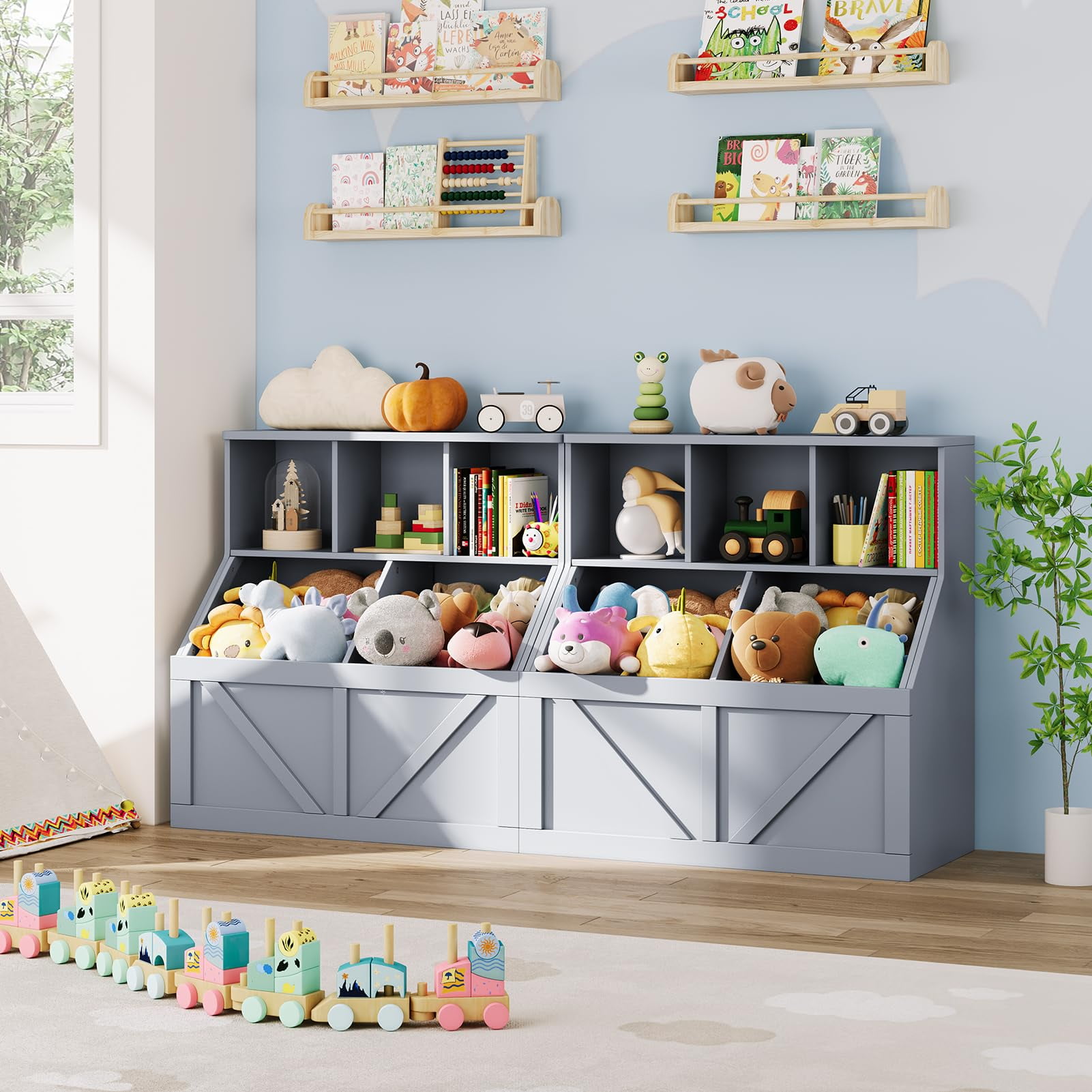 Yeshouse Versatile Kids Toy Storage Organizer - Safe & Stable Cabinet with Flexible Use for Playroom, Bedroom, and Nursery - Ideal Gift for Toddlers and Children, Easy Assembly