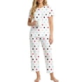thumbnail image 3 of UVN Womens Pajama Sets Short Sleeve Button Down Tops and Capri Pants 2 Piece Outfit Soft Pjs Sleepwear Loungewear with Pockets, 3 of 9