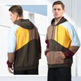 thumbnail image 4 of Sudadera con capucha para hombre, ropa técnica, estilo hip hop, blusa, chándal, patchwork, manga larga, jersey con capucha, otoño e invierno., 4 of 5